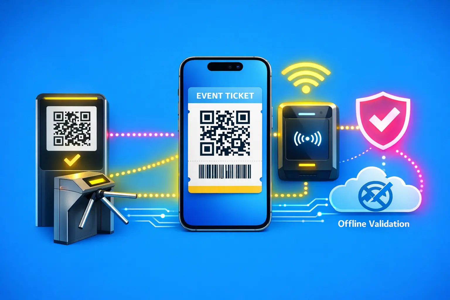 Billetterie mobile et contrôle d'accès : QR code, NFC et validation offline pour les grands événements